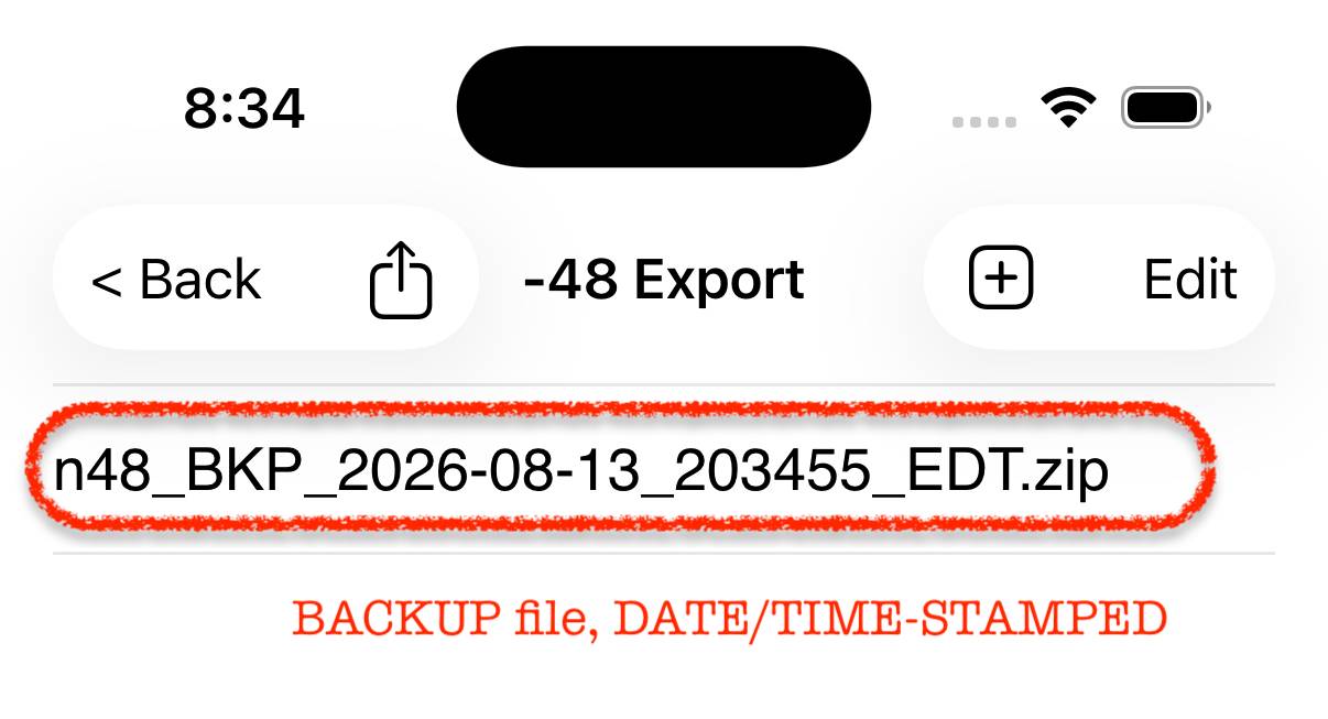 New Backup Archive Listed